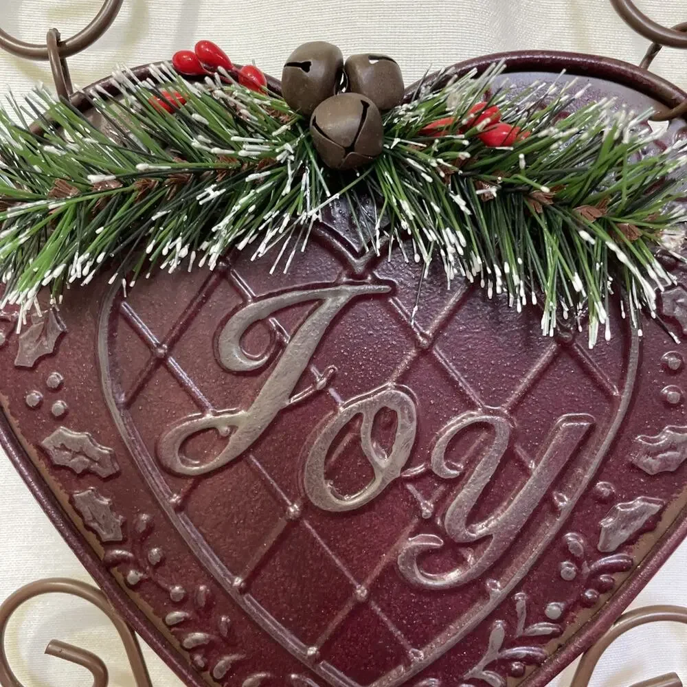 Joy Holiday Wall Door Hanging Christmas Jingle Bells 19 Inches